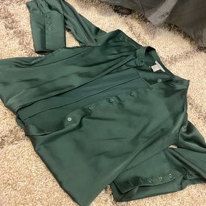 Green Satin Top